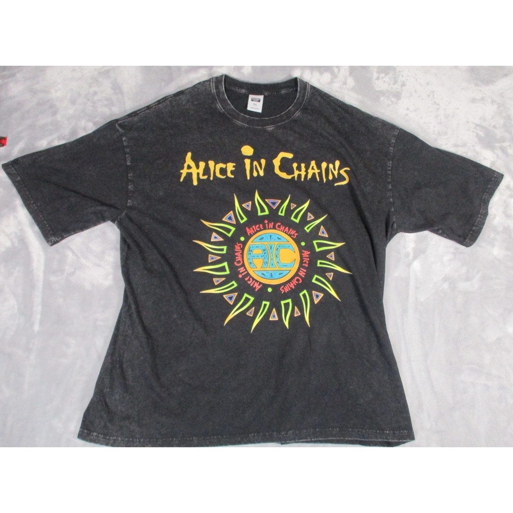 Alice In Chains MTV Unplugged Digiprint Black Cotton T-shirt, Size 2XL